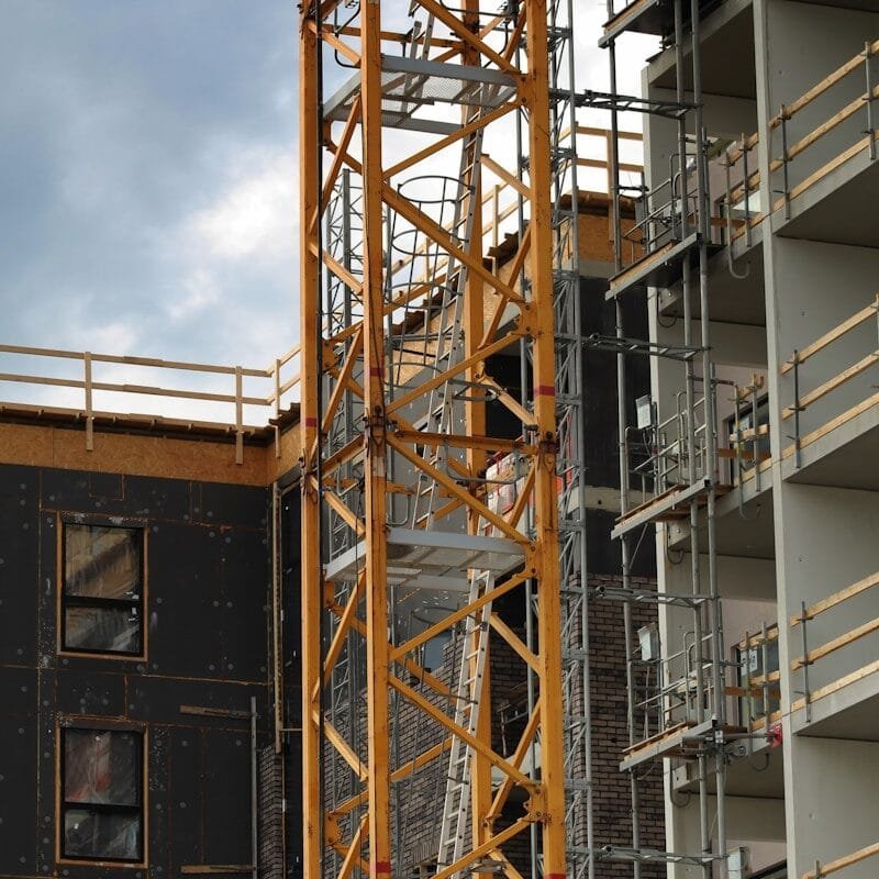 yellow and gray metal tower